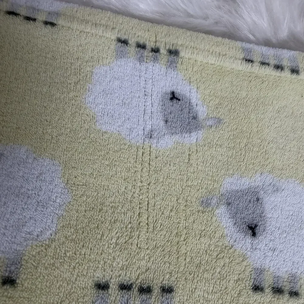 RARE Cutie Pie Plush Yellow Sheep Lamb Baby Blanket Lovey Soft 30”x36”